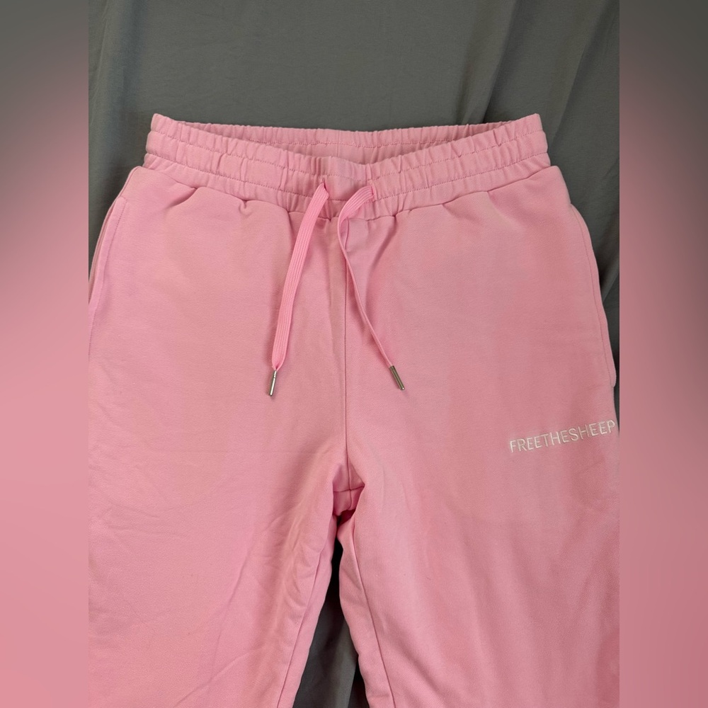 Free The Sheep Pink Cotton Cloud Joggers